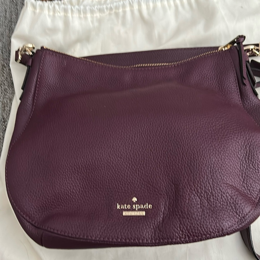 KATE SPADE JACKSON STREET MYLIE LEATHER BAG DARK RASPBERRY
